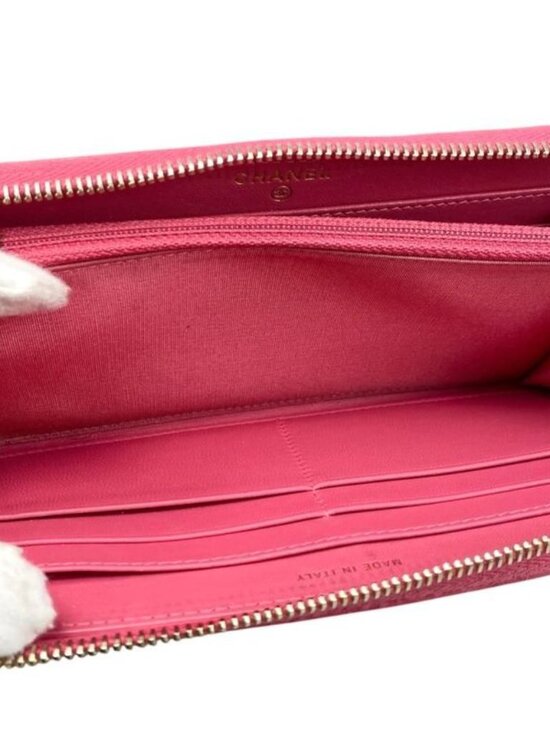 Chanel Long Wallet Zip Round Ap1590 Quilted Lambskin Coco Mark - Picture 10 of 15